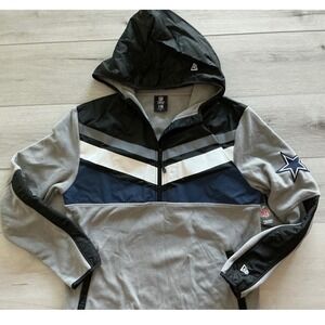 NFL Team Apparel Dallas Cowboys New Era Quarter Zip Fleece Hoodie Men's‎ Med NWT